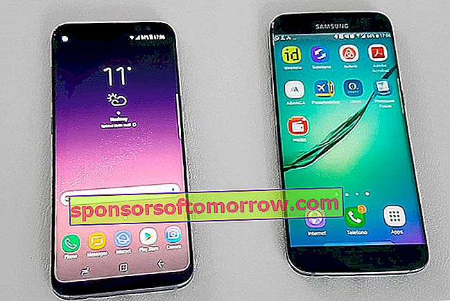 Samsung Galaxy S7 right and S8 left