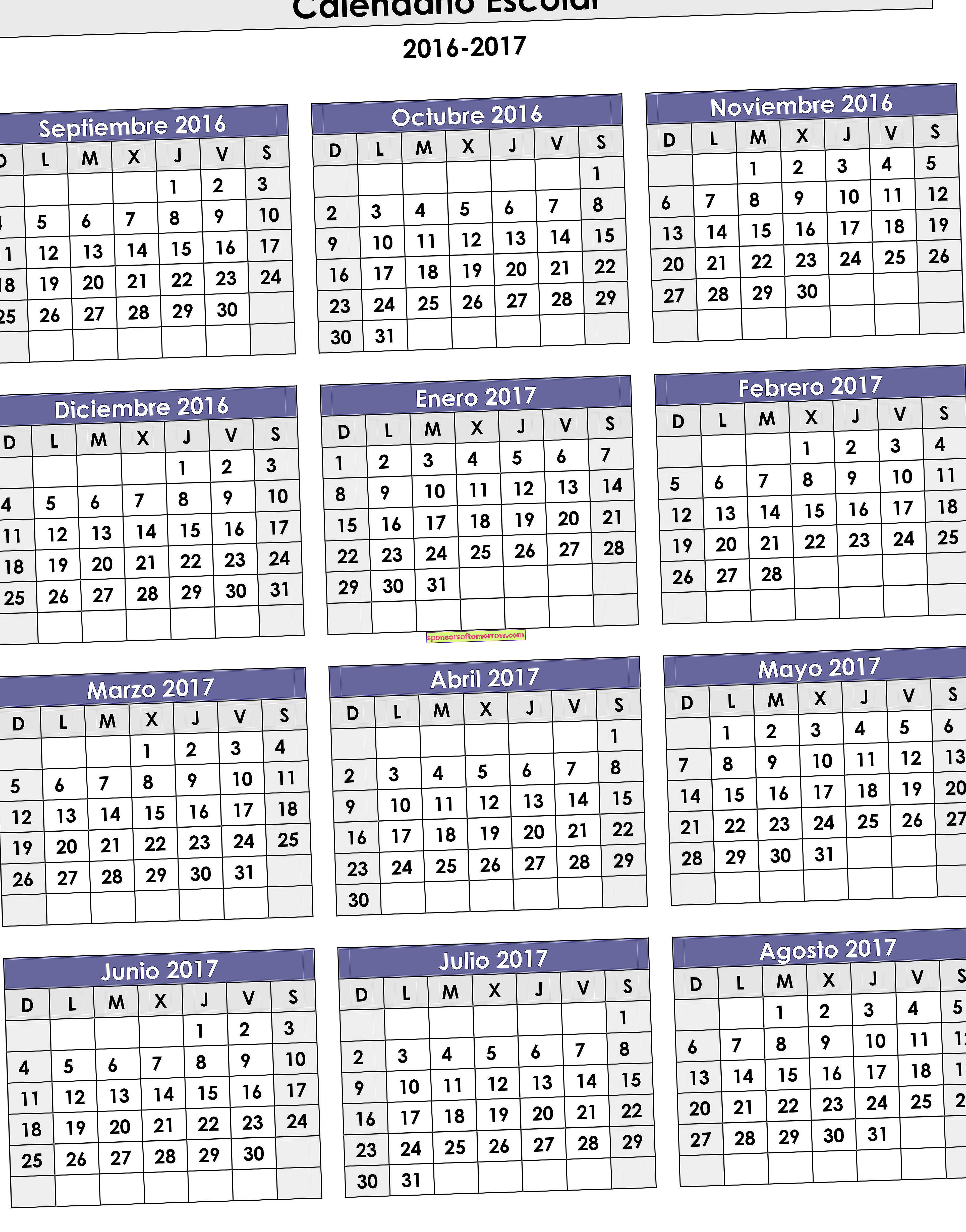 2017-Schulkalender