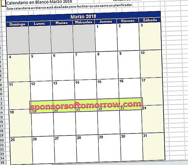 calendars is Microsoft Excel