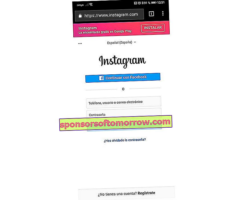 cara masuk ke browser seluler instagram