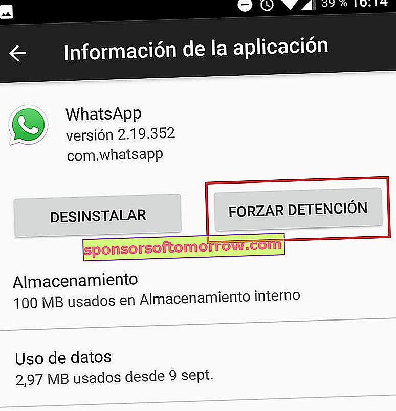 Force close WhatsApp