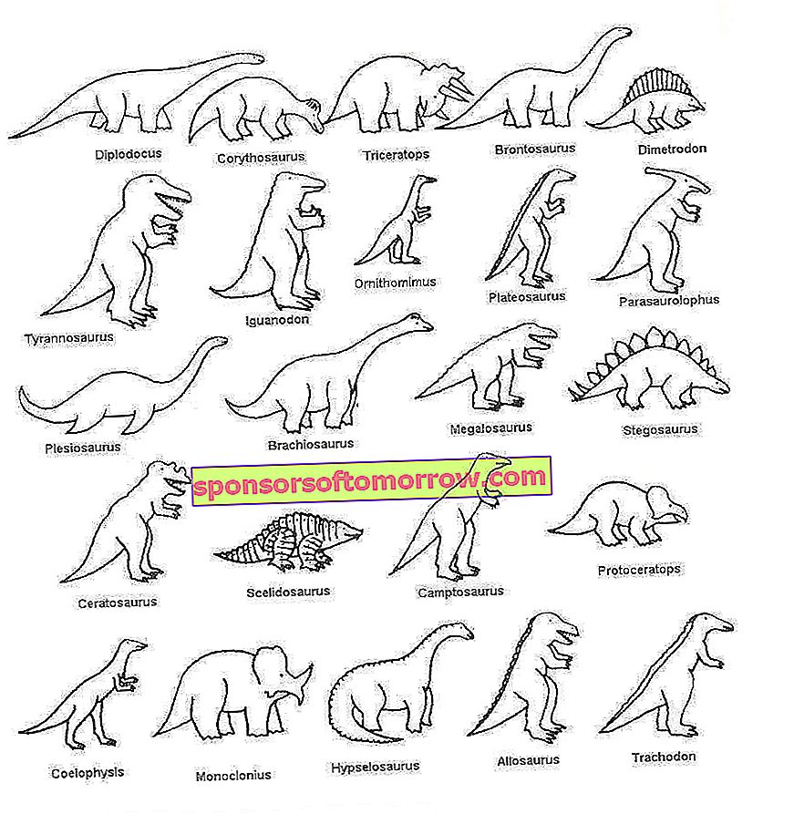 Dinosaurier zum Malen: Zeichnungen zum Herunterladen
