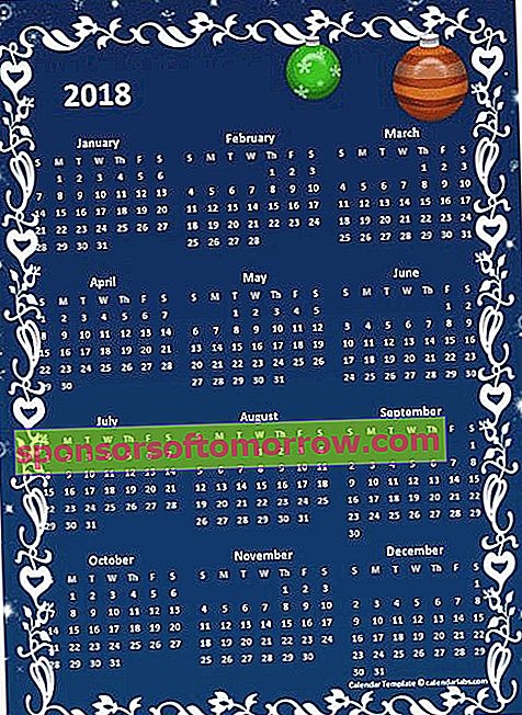 Templat kalendar tahunan untuk pejabat 2