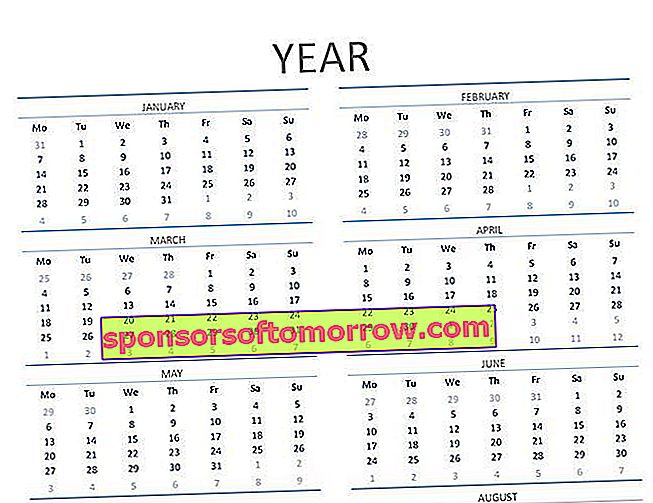 Templat kalendar tahunan untuk pejabat 3
