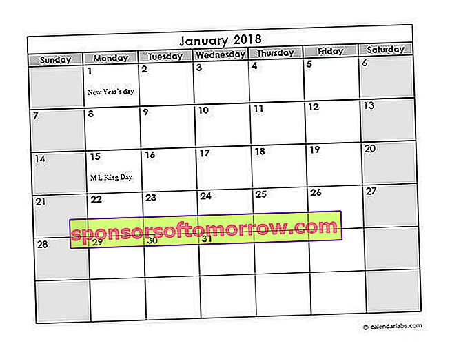 Templat kalendar bulanan Office 1