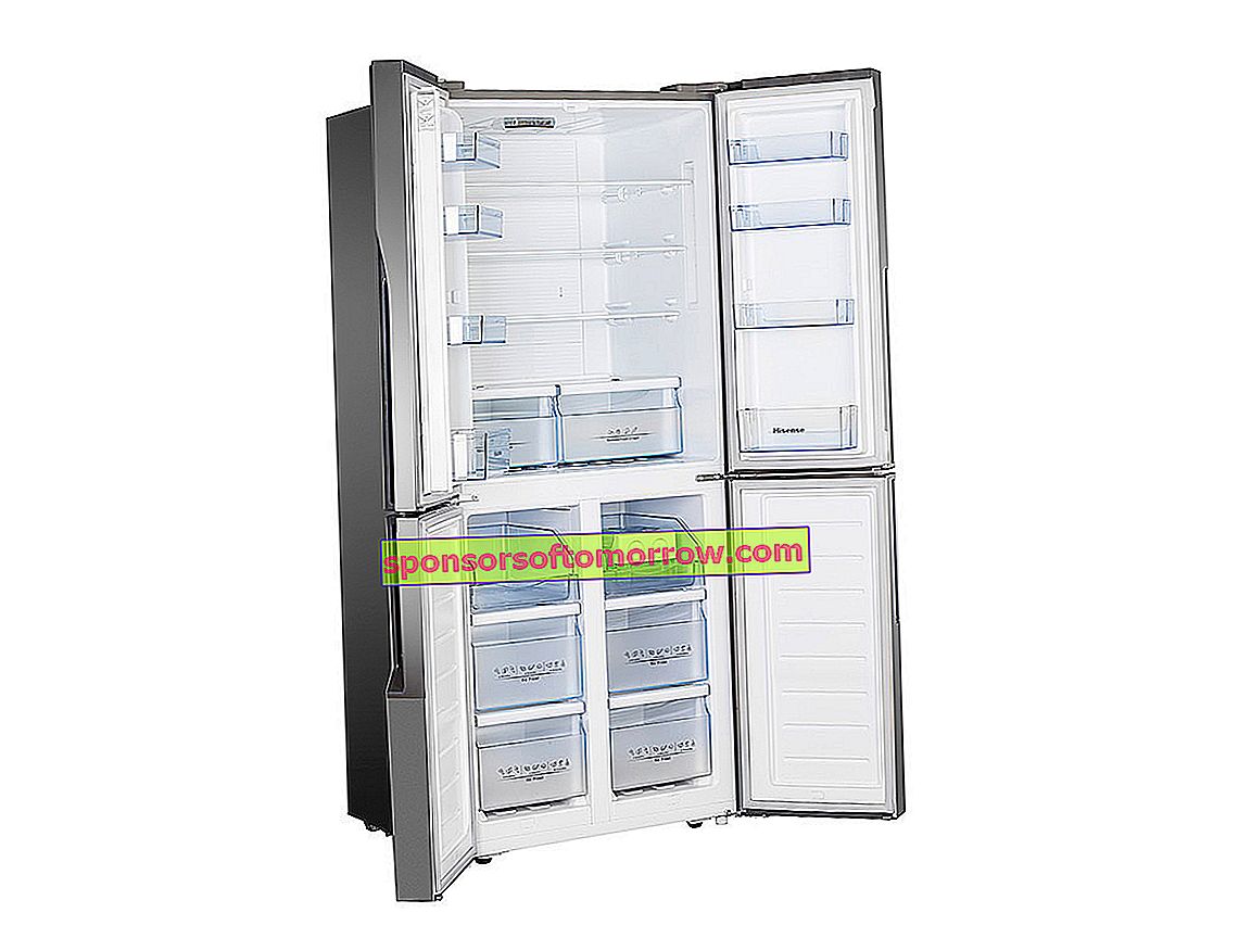 5 interesting refrigerators between 800 and 1,000 euros Hisense RQ562N4AC1 open