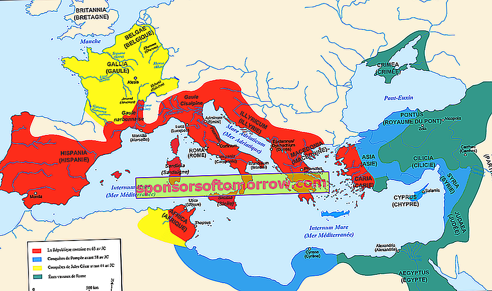 แผนที่ของอาณาจักรโรมัน