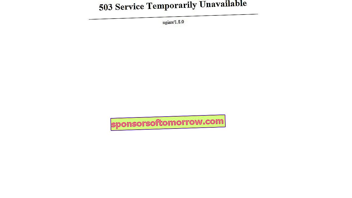 שירות שגיאה 503 אינו זמין באופן זמני