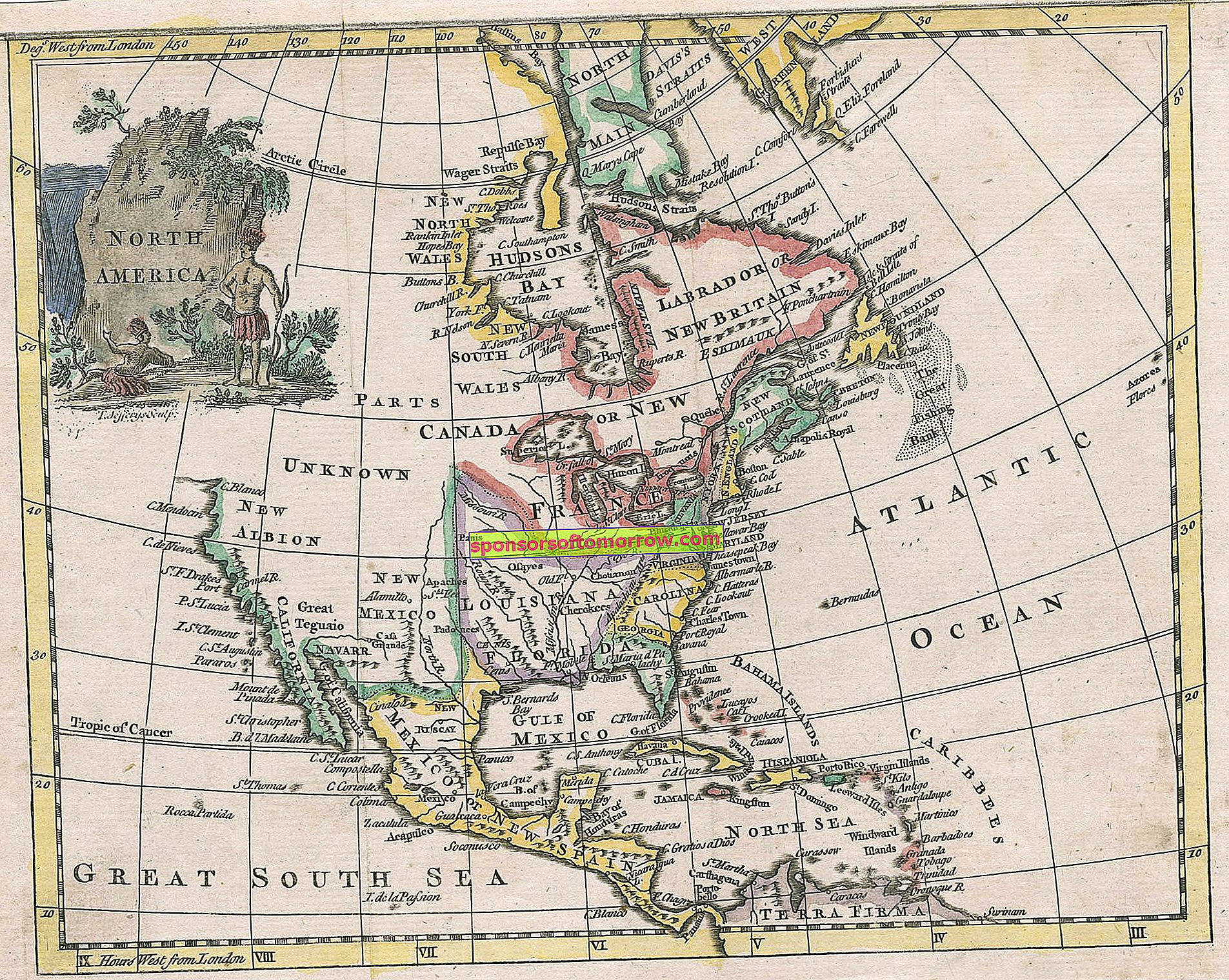 Maps of North America, more than 250 images to download and print for free