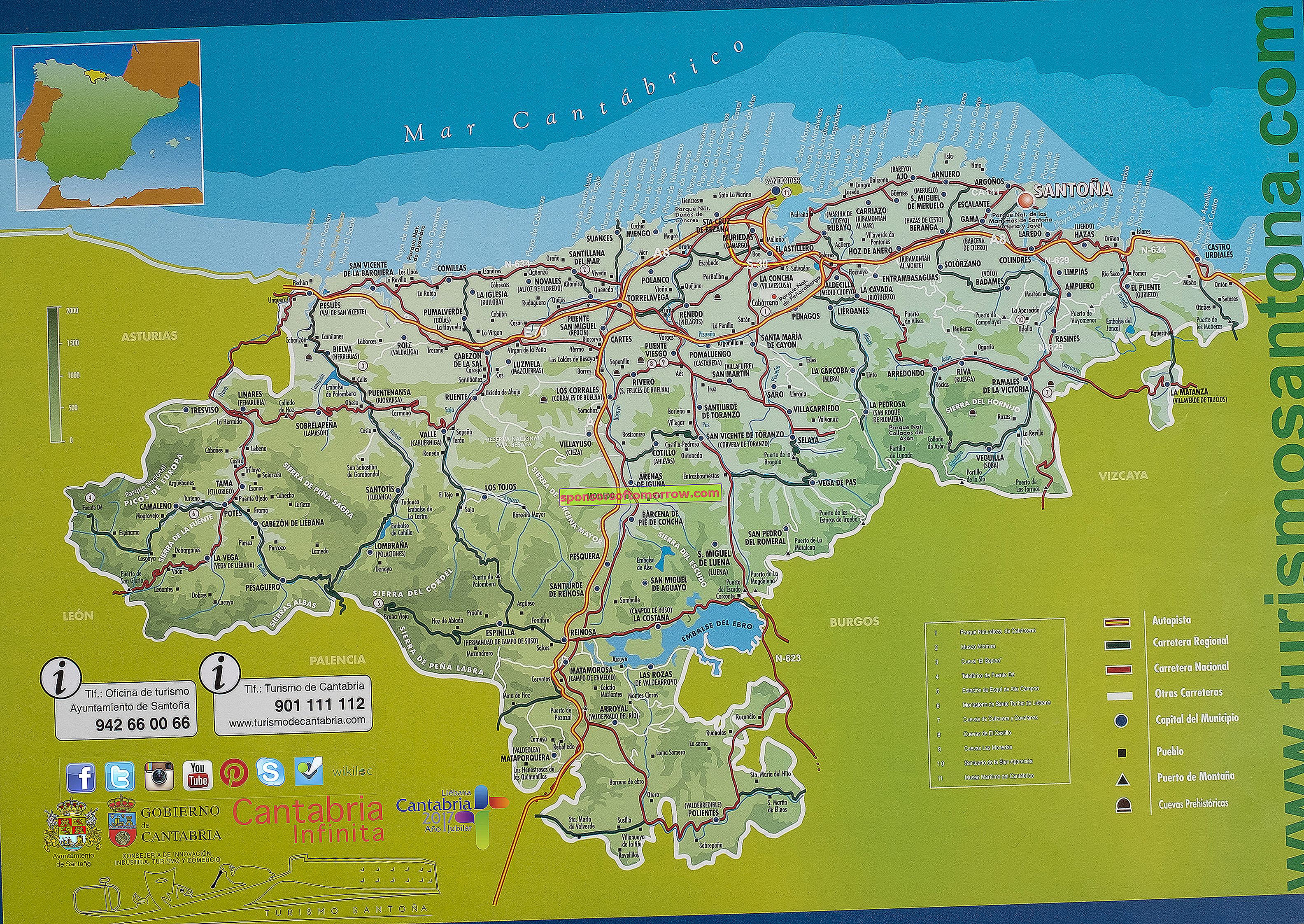 แผนที่ Cantabria