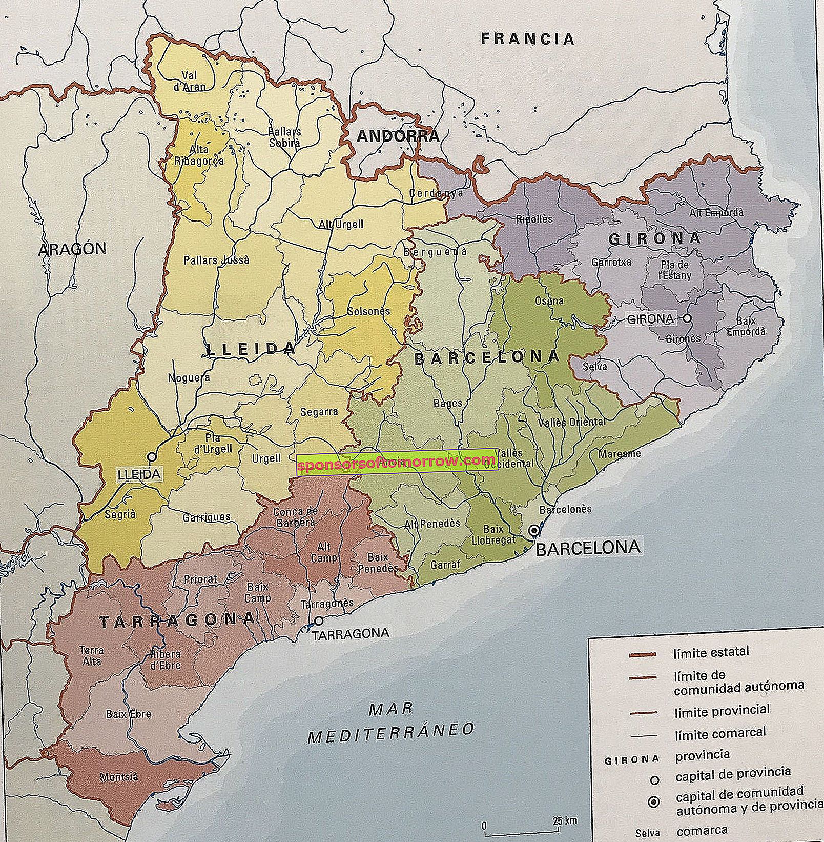 carte de la Catalogne 