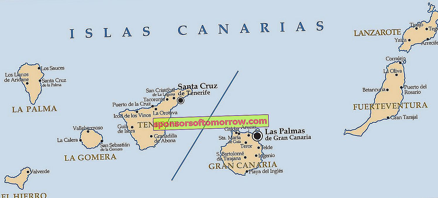 carte des îles canaries