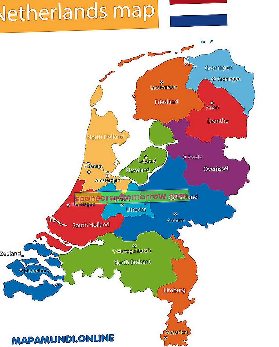 オランダの簡単な地図