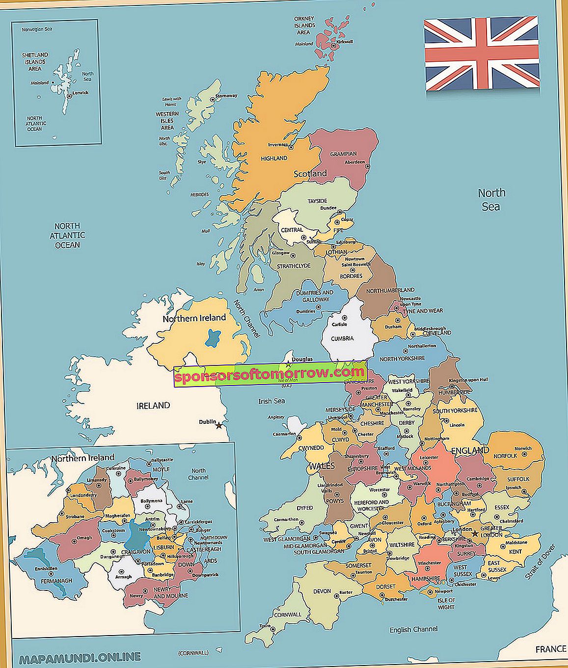 イギリスの島の地図
