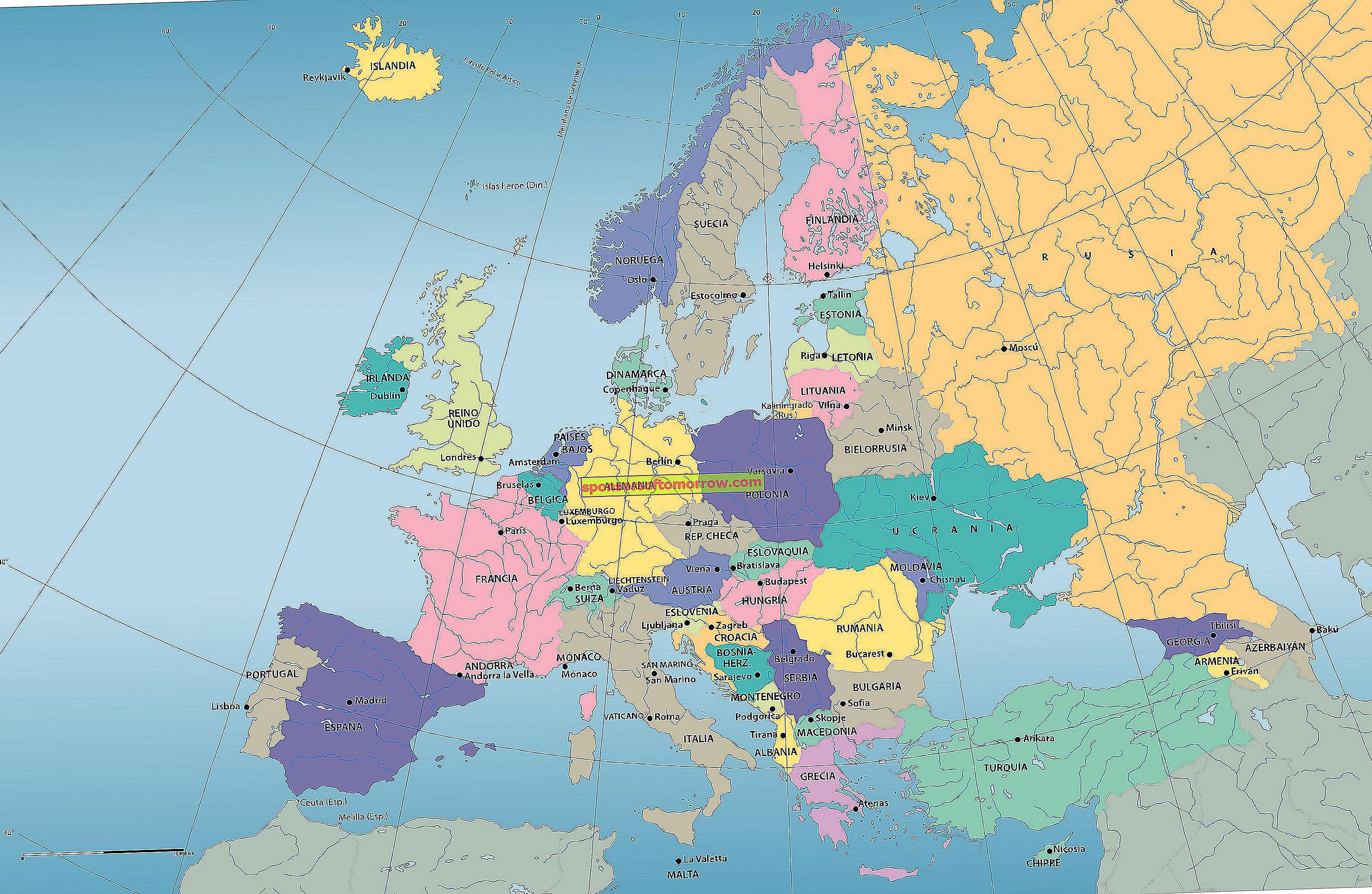 แผนที่ทางการเมืองอื่นของยุโรป