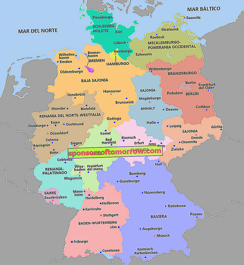 carte politique de l'Allemagne