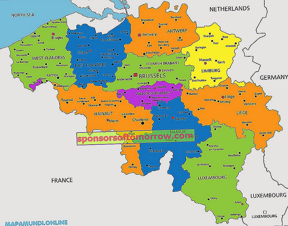 Carte politique de la Belgique