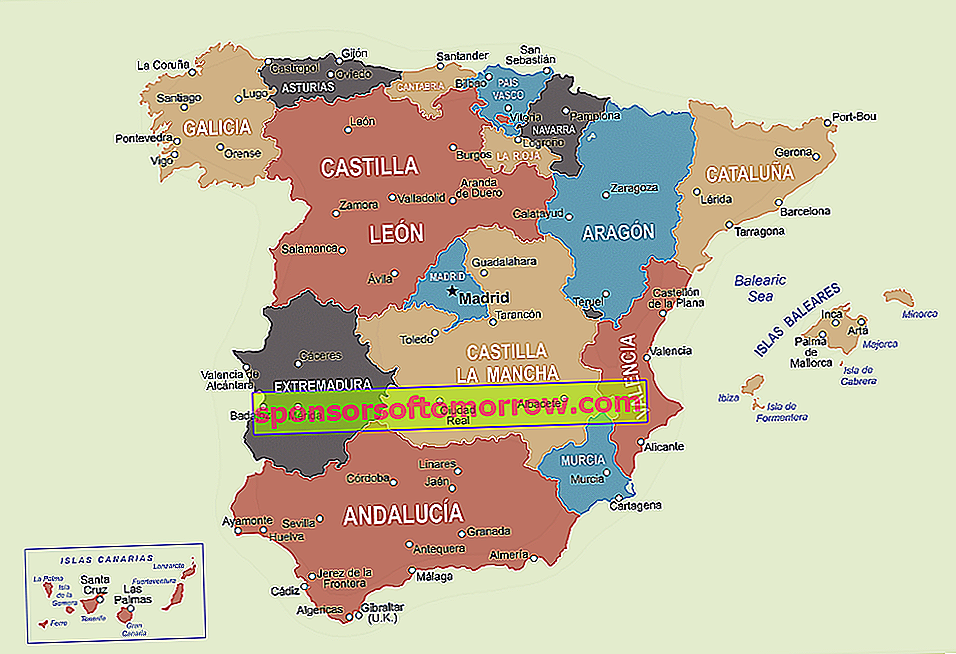carte de l'Espagne
