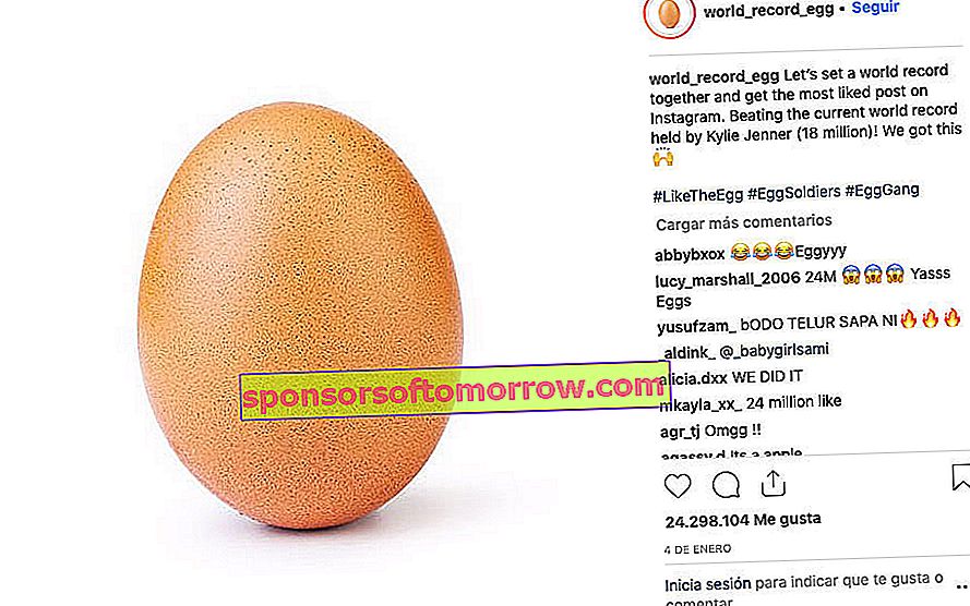 Sebiji telur menjadi foto yang paling disukai di Instagram