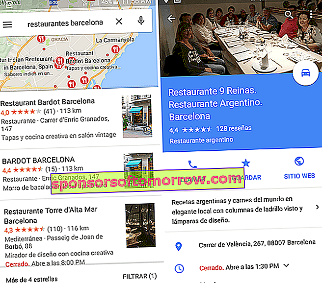 Googleマップレストランバルセロナ