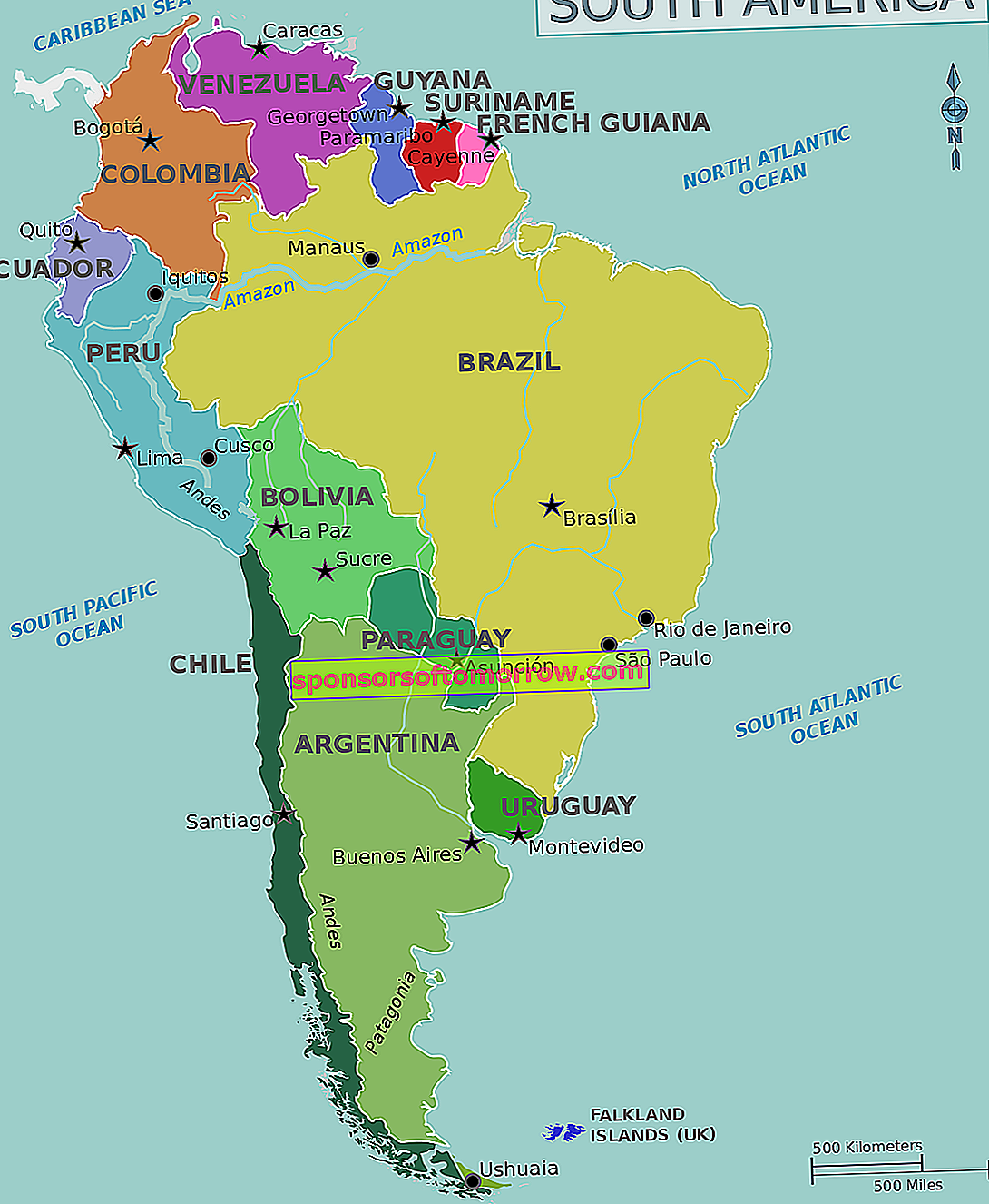 Carte-Amérique du Sud
