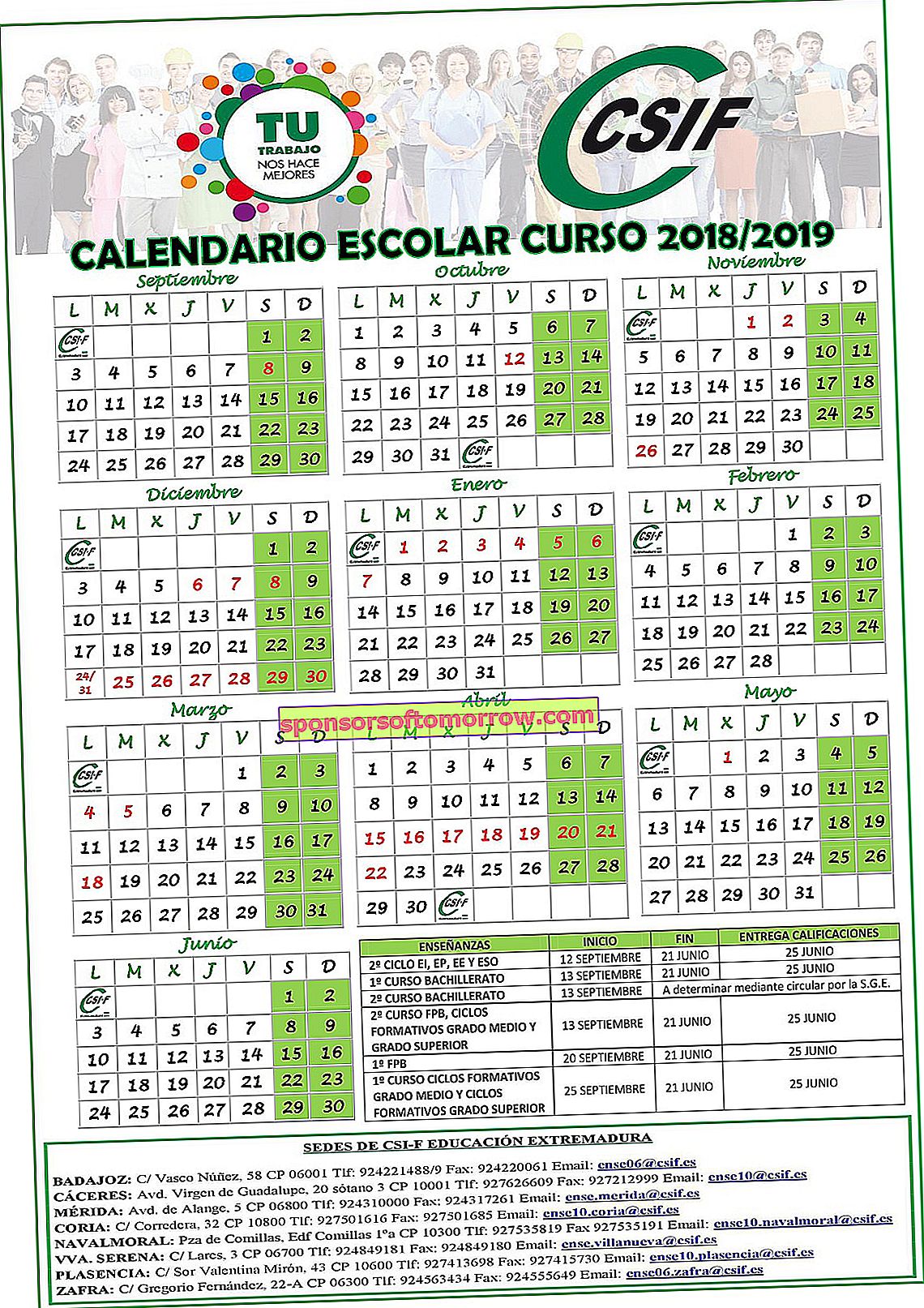 Kalender Extremadura