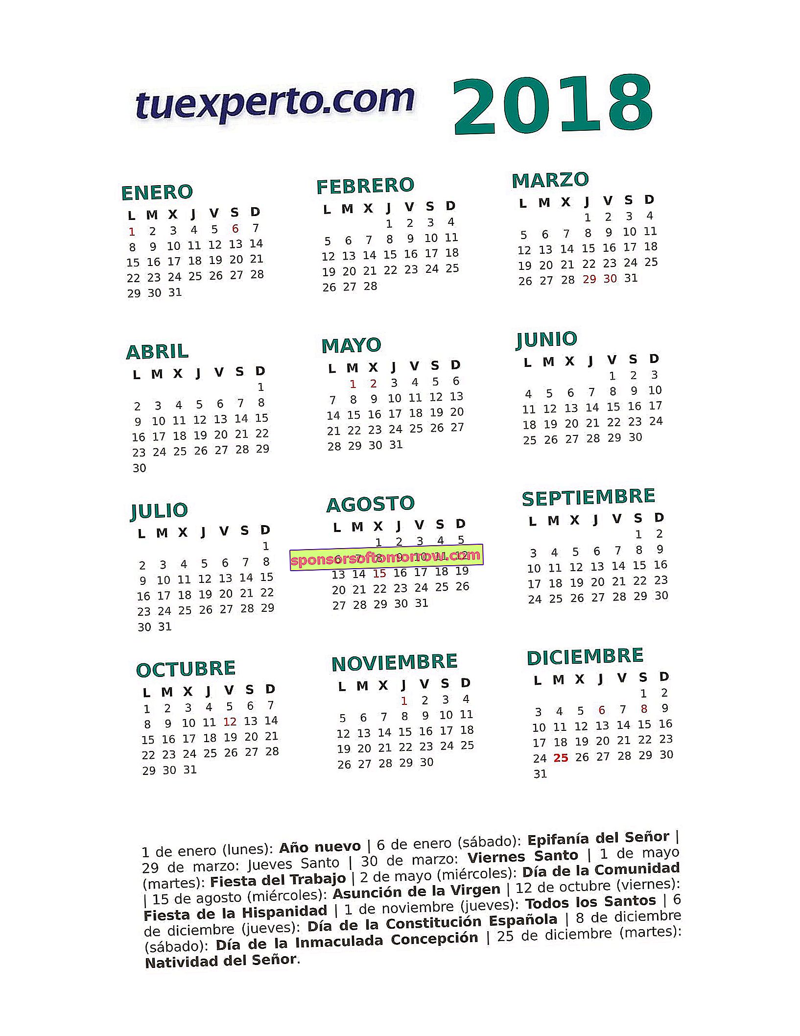 Kalender bisnis 2018