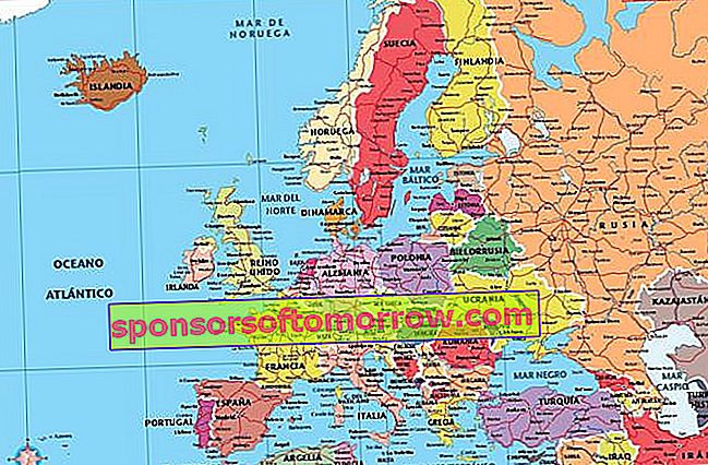 Politische Europakarte mit Straßen