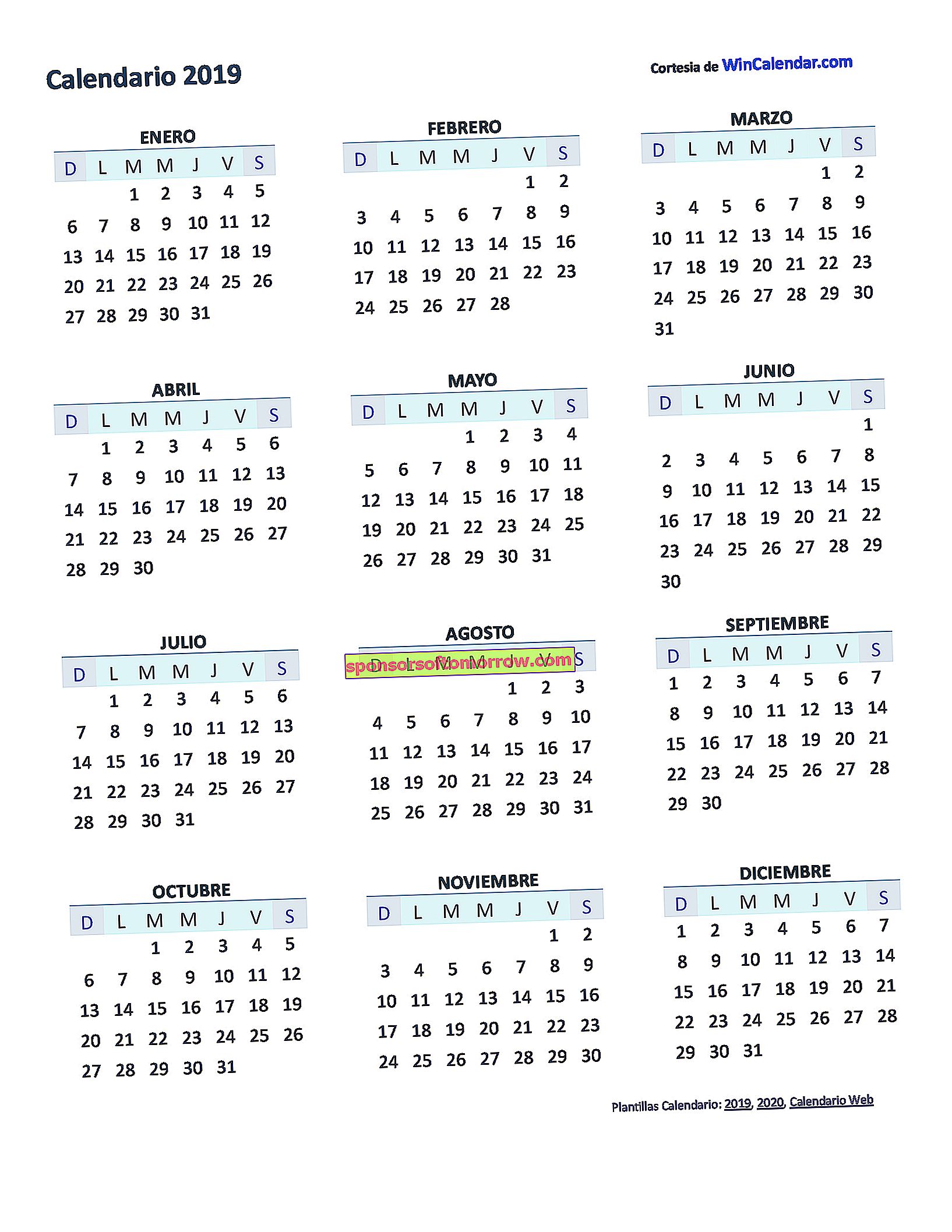 Kalendar 2019