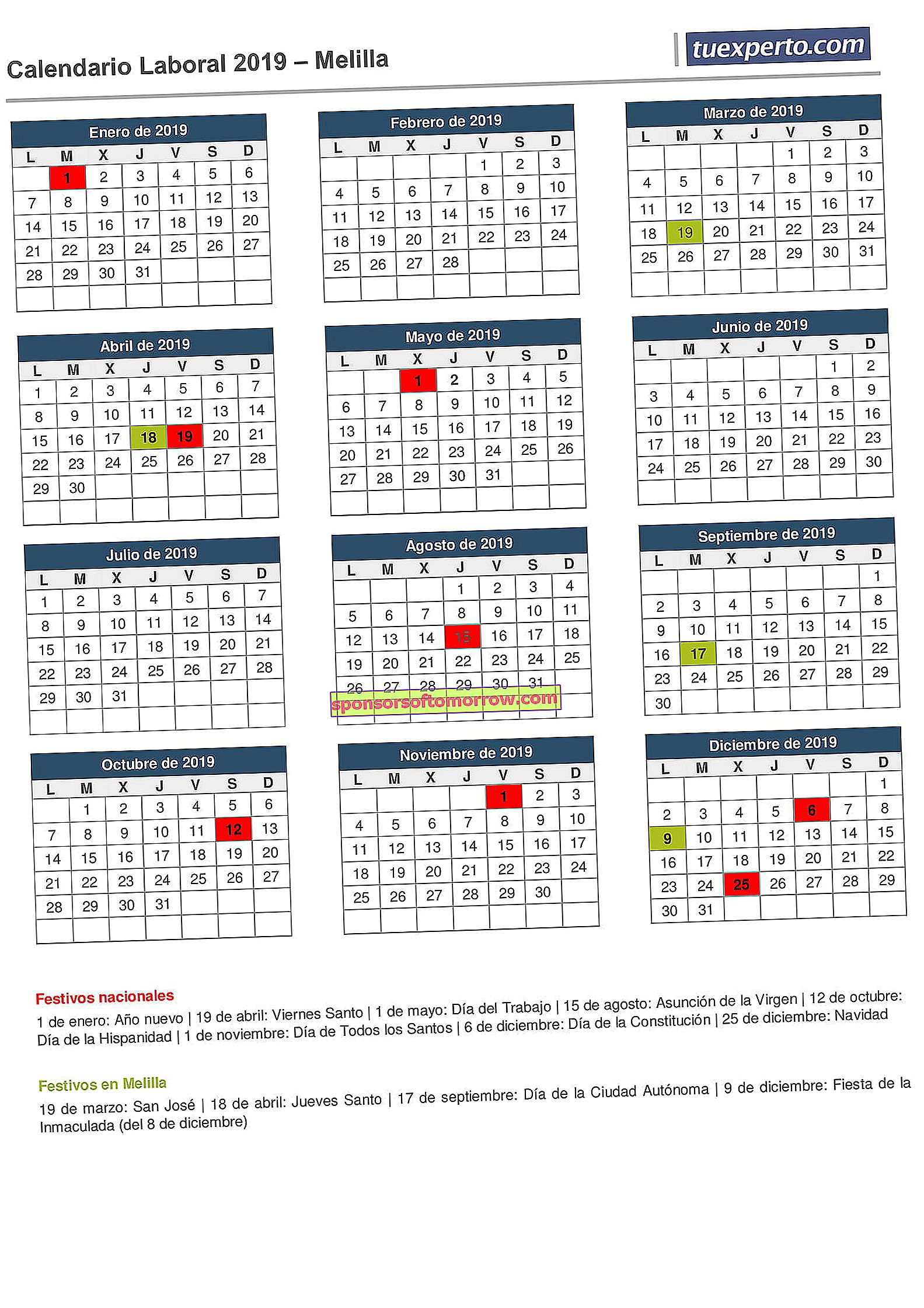 melilla calendario laboral 2019