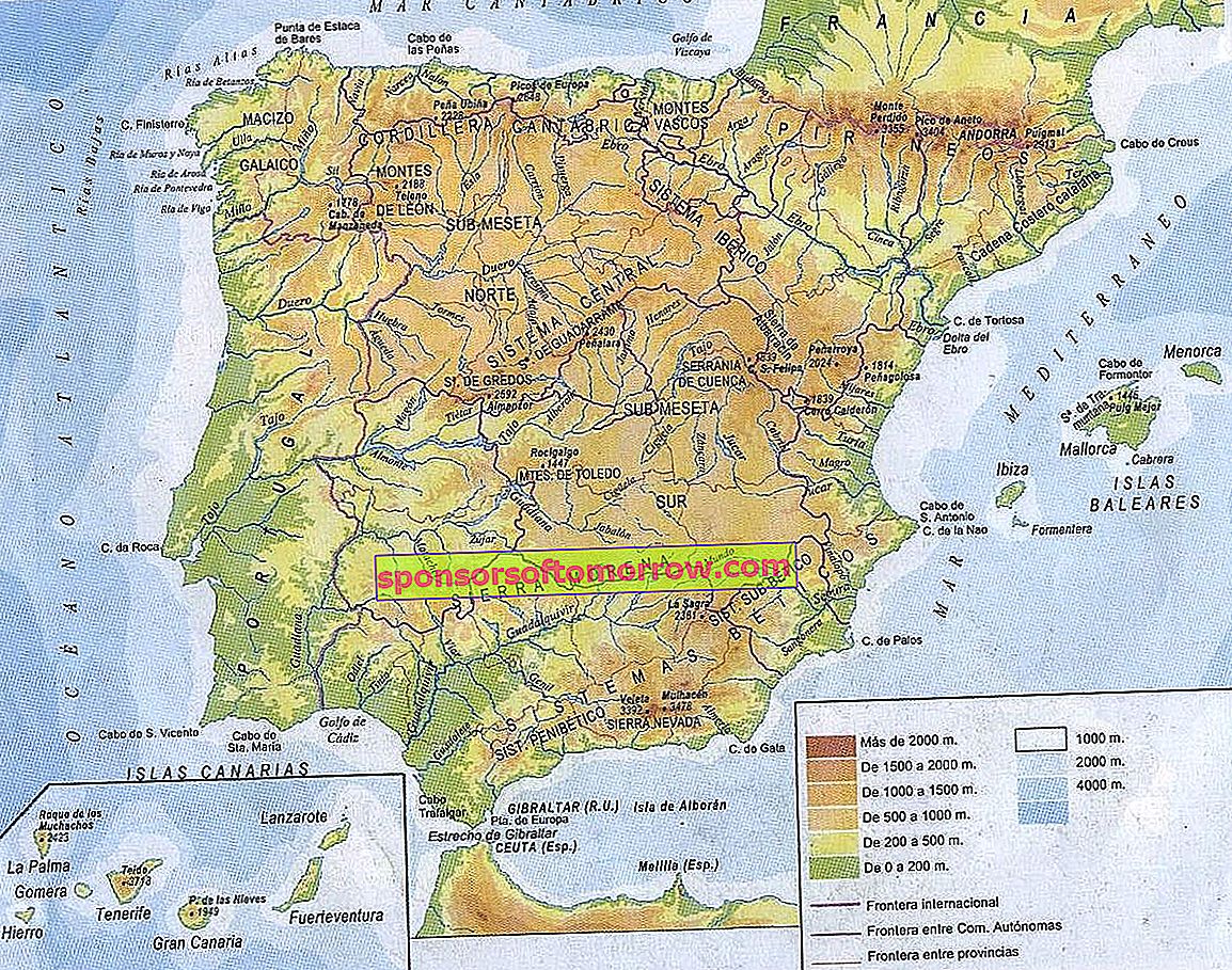 Spanien Flüsse Karte