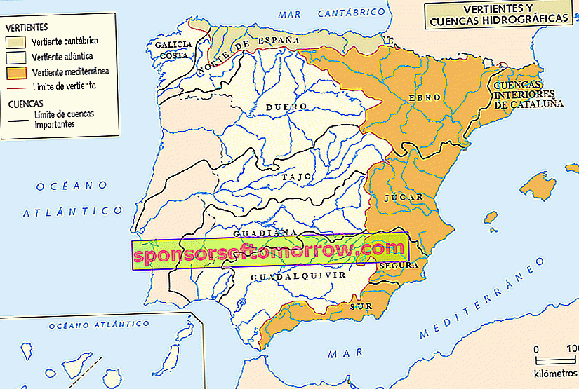 แผนที่แม่น้ำของสเปน