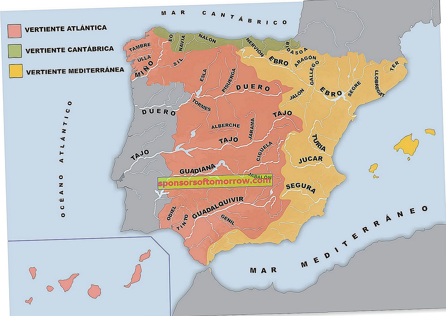 More than 100 images and maps of rivers in Spain