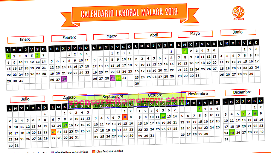 Calendrier de travail 2018 Malaga