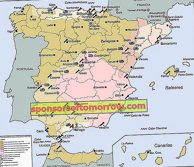 Peta Perang Saudara Spanyol