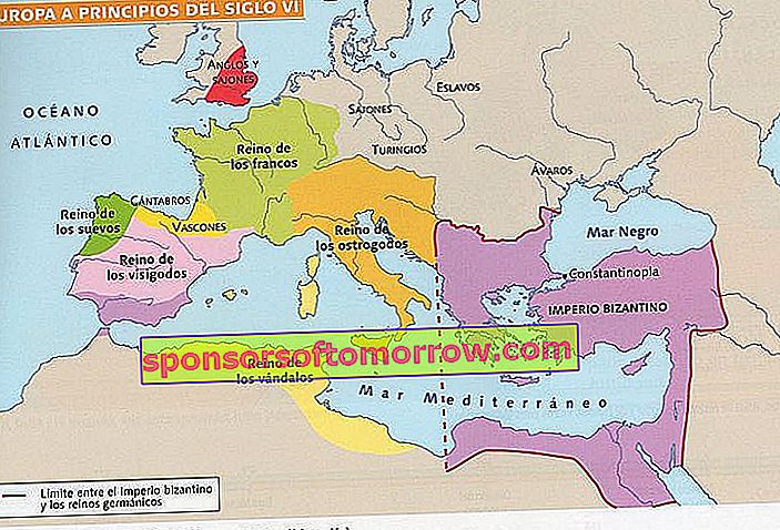 Map of Europe in the Middle Ages