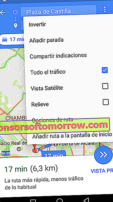 Google Maps-Menü