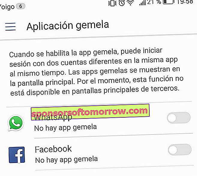 Huawei Mate 9 avec deux applications WhatsApp et Facebook
