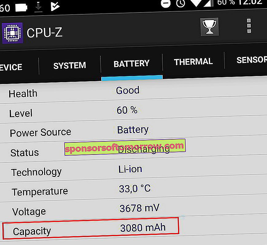 battery capacity of a smartphone