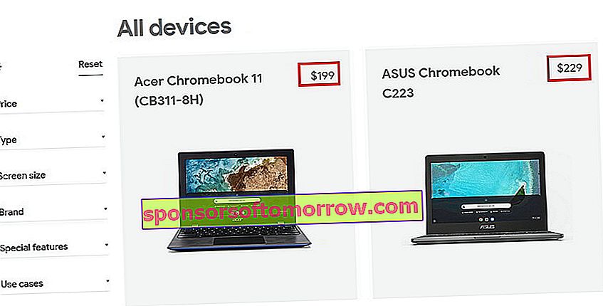 Cena Chromebooka