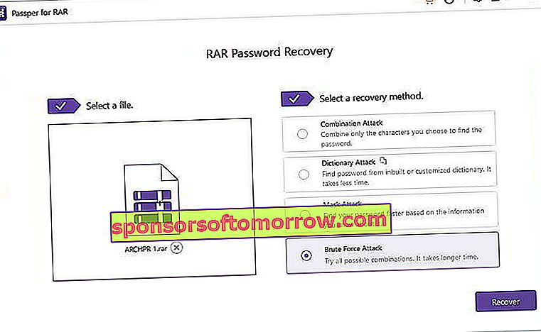iSeePassword RARパスワード回復1