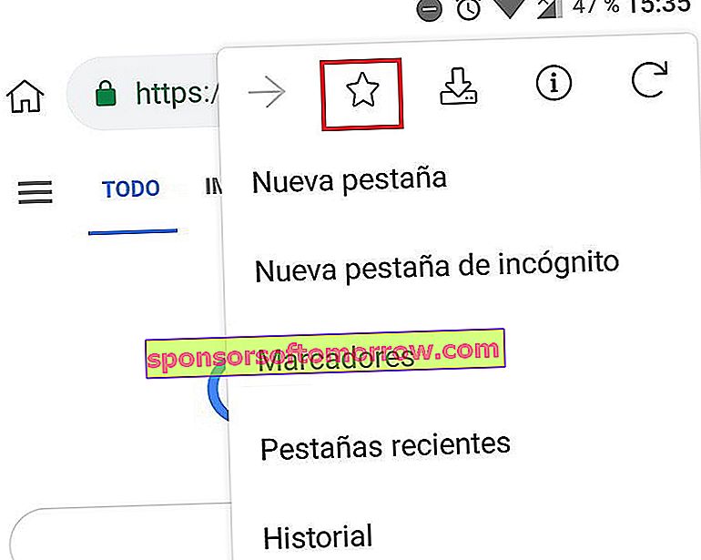 Cara menambahkan bookmark di Google Chrome di Android