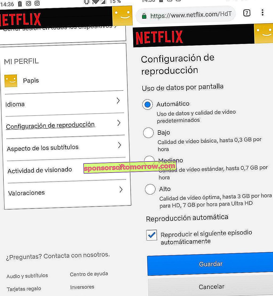 Ändern Sie die Videoqualität Netflix Android 2