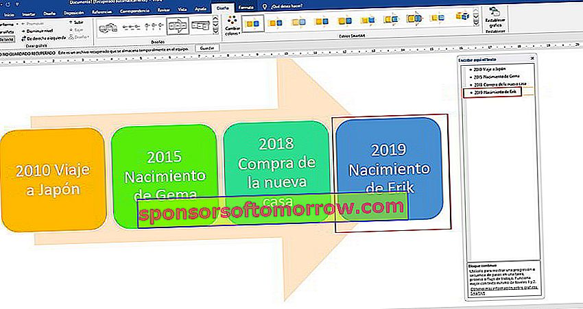 How to make a timeline with Word 3