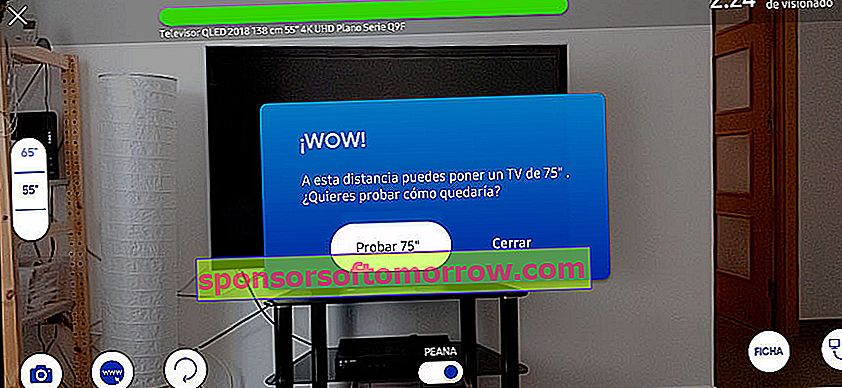 We test Samsung app to calculate ideal size of the TV screen recommendation