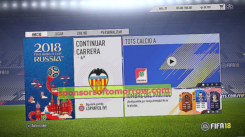 How to download and play the World Cup in Russia on FIFA 18 home screen